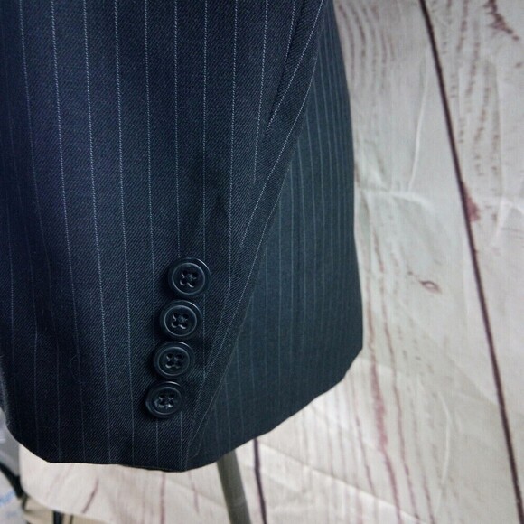 Haggar 1926 38R 2 Button Charcoal Striped Suit Blazer Jacket - Picture 5 of 11
